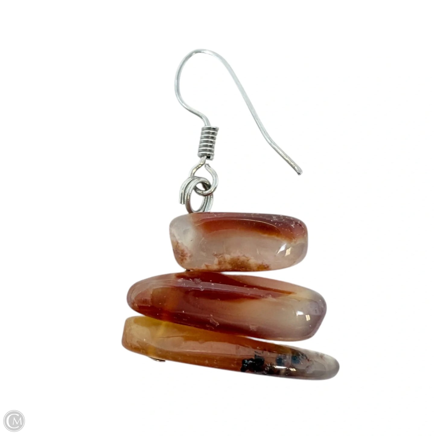 Stacked Carnelian Agate Dangle Earrings