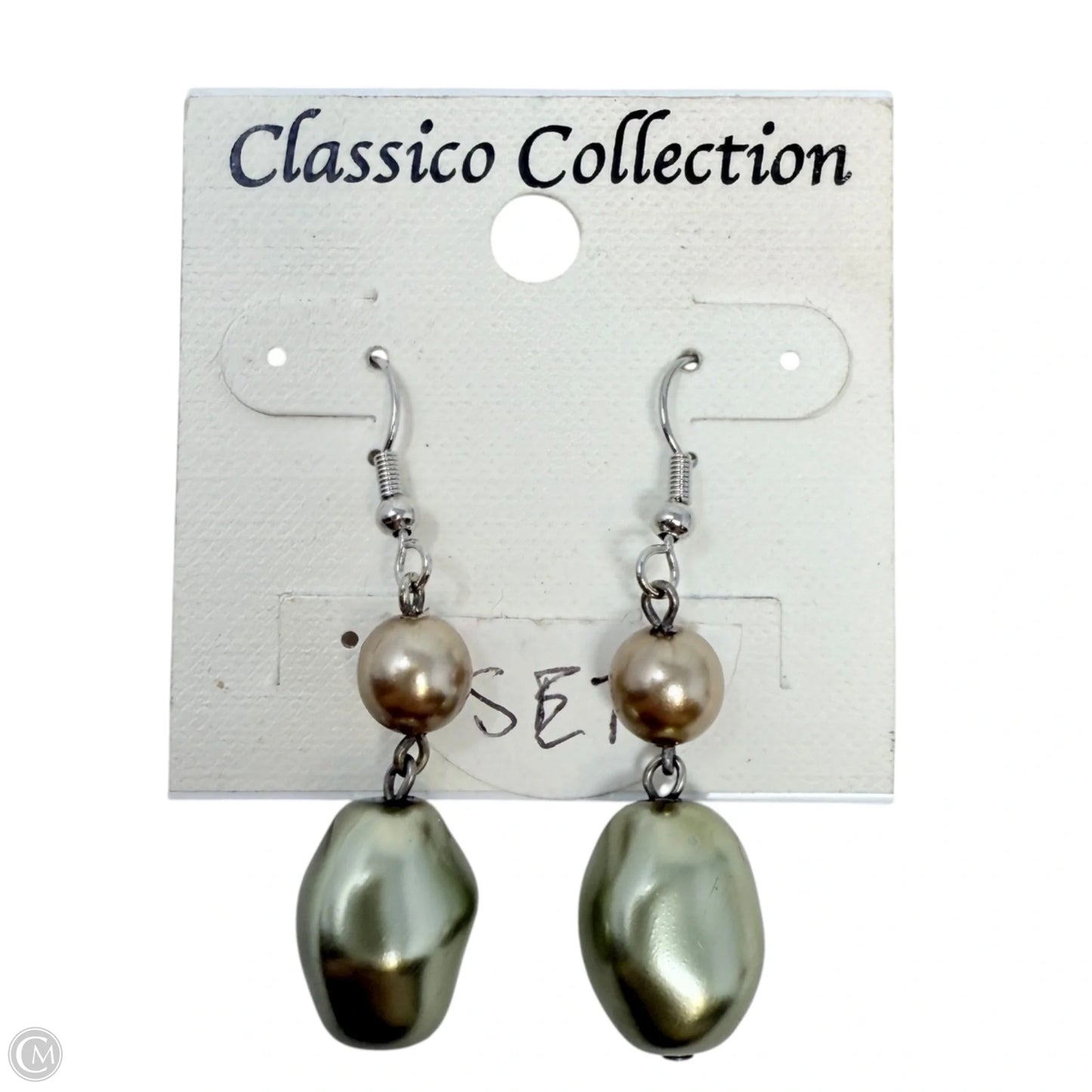 Faux Baroque Pearl Dangle Earrings By Classico Collection