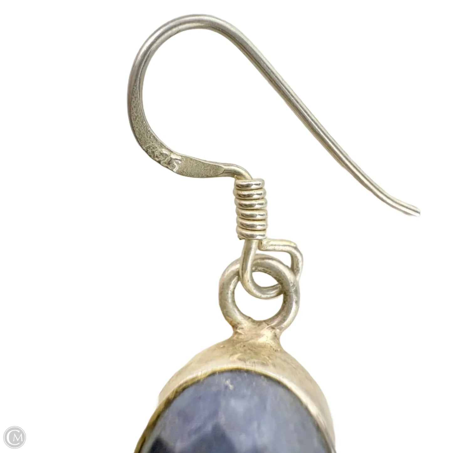 Sterling Silver Blue, Turquoise & Coral Tone Stone Dangle Earrings