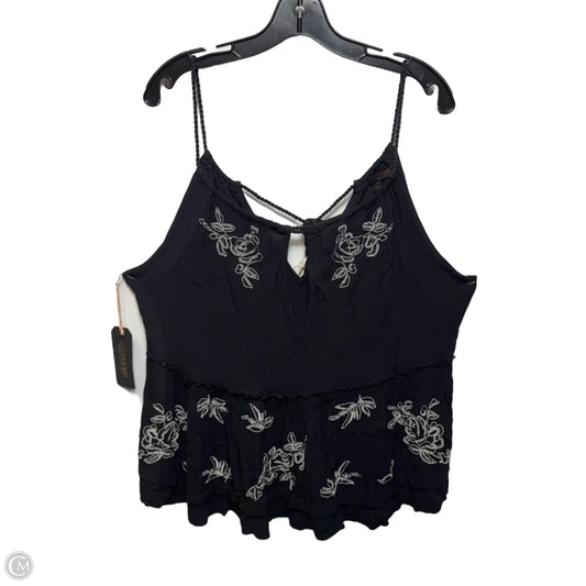 Embroidered Top Sleeveless By Shyanne In Black & White, Size: Xxl
