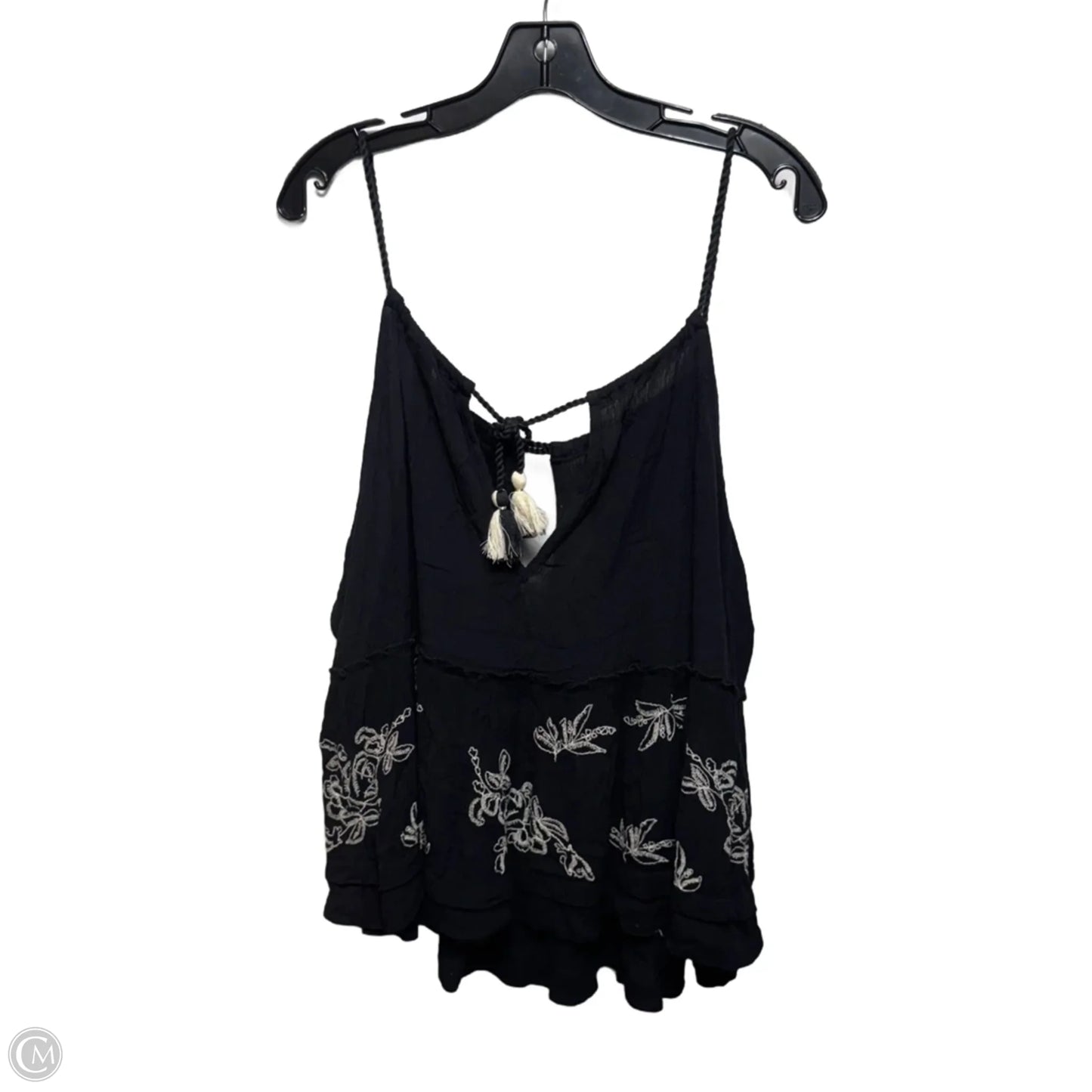 Embroidered Top Sleeveless By Shyanne In Black & White, Size: Xxl