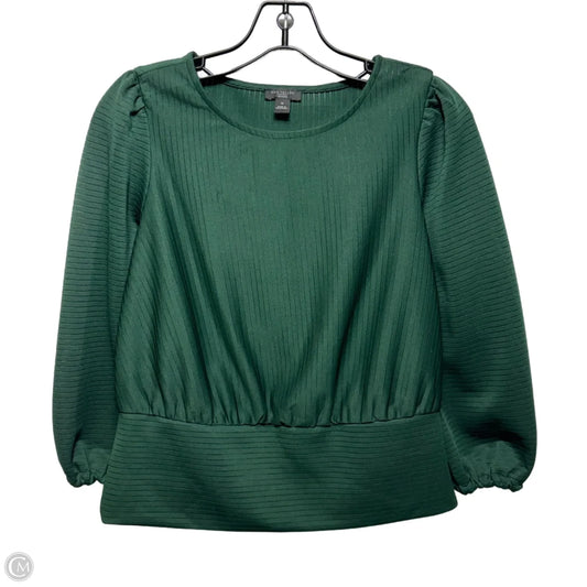 Blouse Long Sleeve By Ann Taylor In Green, Size: Sp