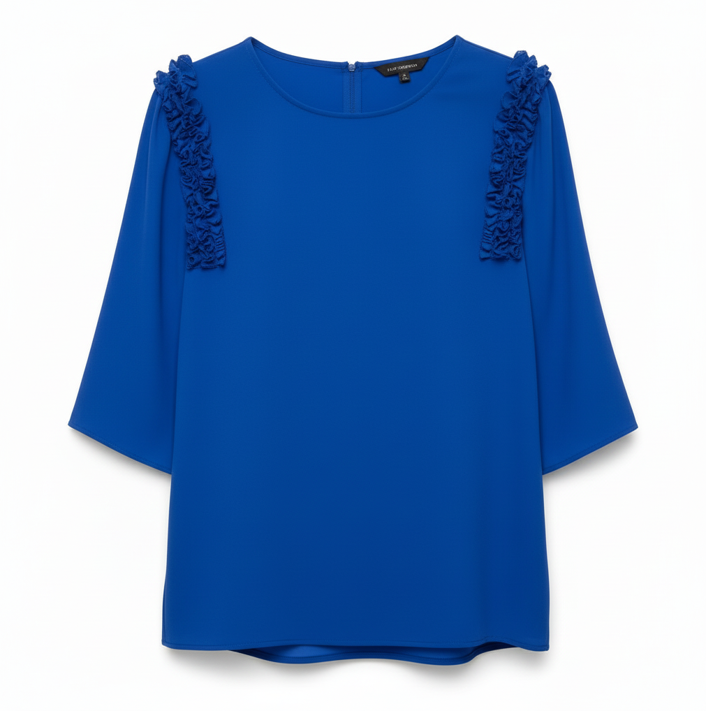 Silk Blouse Short Sleeve By Kobi Halperin In Blue, Size: S