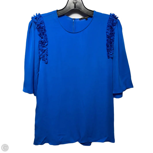 Silk Blouse Short Sleeve By Kobi Halperin In Blue, Size: S