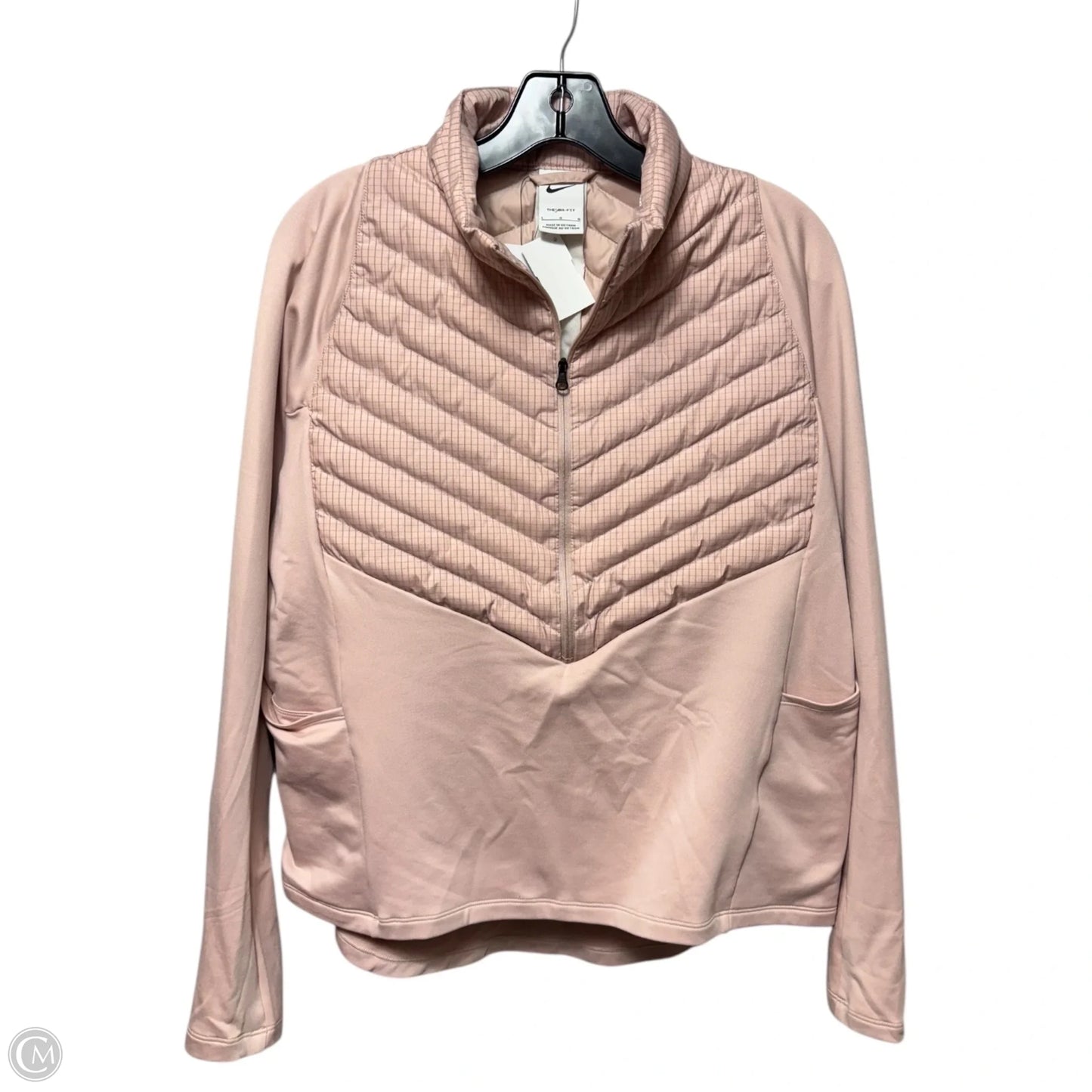 Athletic Jacket By Nike Apparel In Peach, Size: L