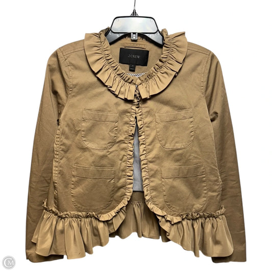 Ruffle Jacket By J. Crew In Beige, Size: 4