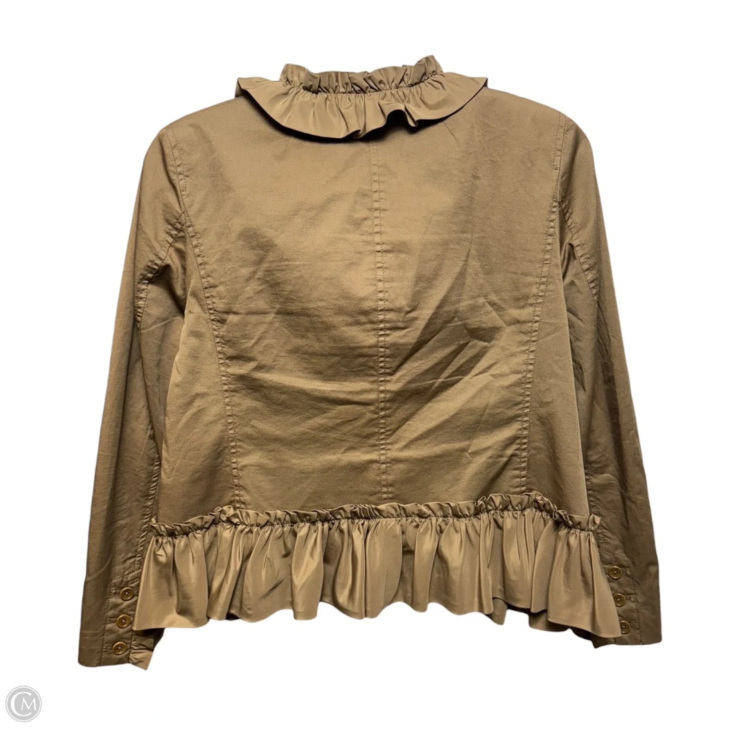 Ruffle Jacket By J. Crew In Beige, Size: 4