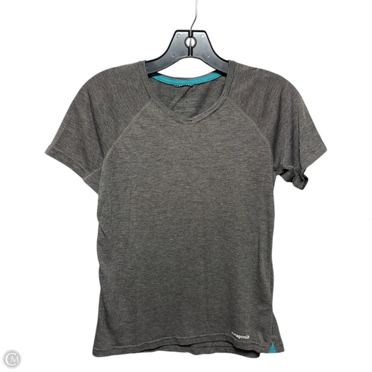 Athletic Top Short Sleeve By Patagonia In Grey, Size: S