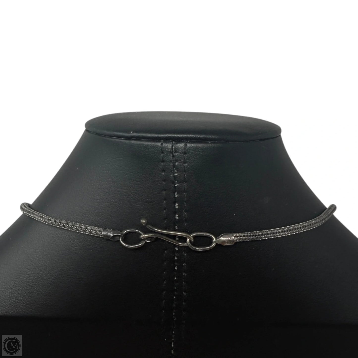 Artisan Sterling Silver Wheat Chain & Modernist Stone Pendant Necklace