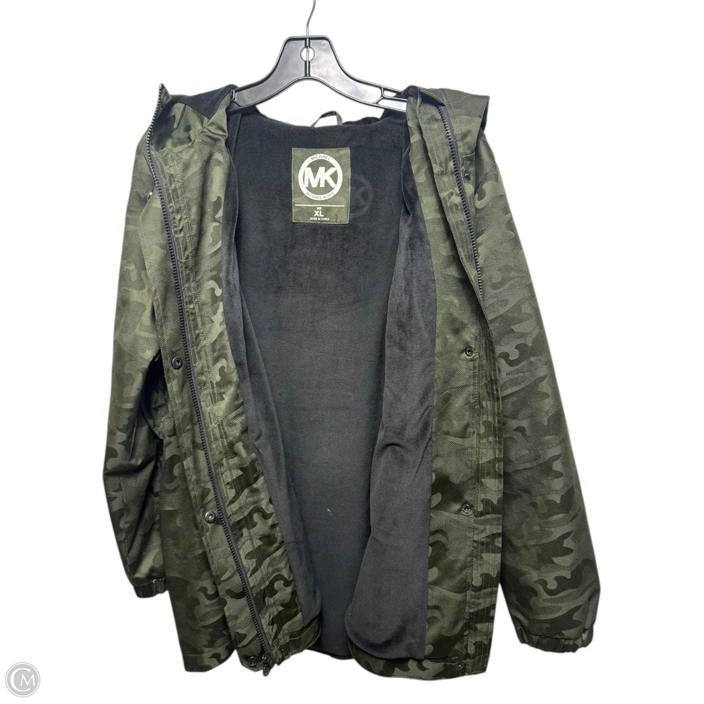 Fleece Lined Windbreaker Jacket By Michael By Michael Kors In Camouflage Print, Size: Xl