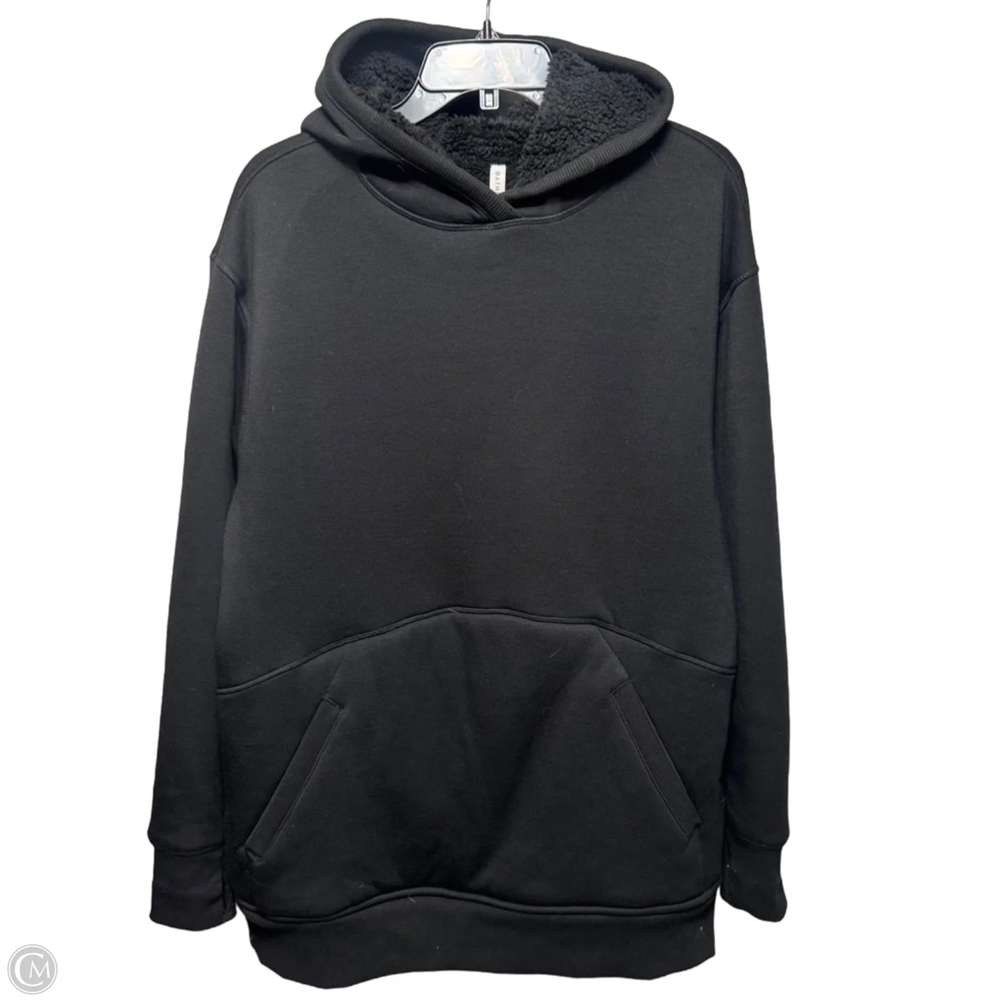 Fur Lined Athletic Sweatshirt Hoodie By Athleta In Black, Size: M