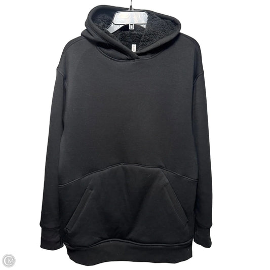 Fur Lined Athletic Sweatshirt Hoodie By Athleta In Black, Size: M