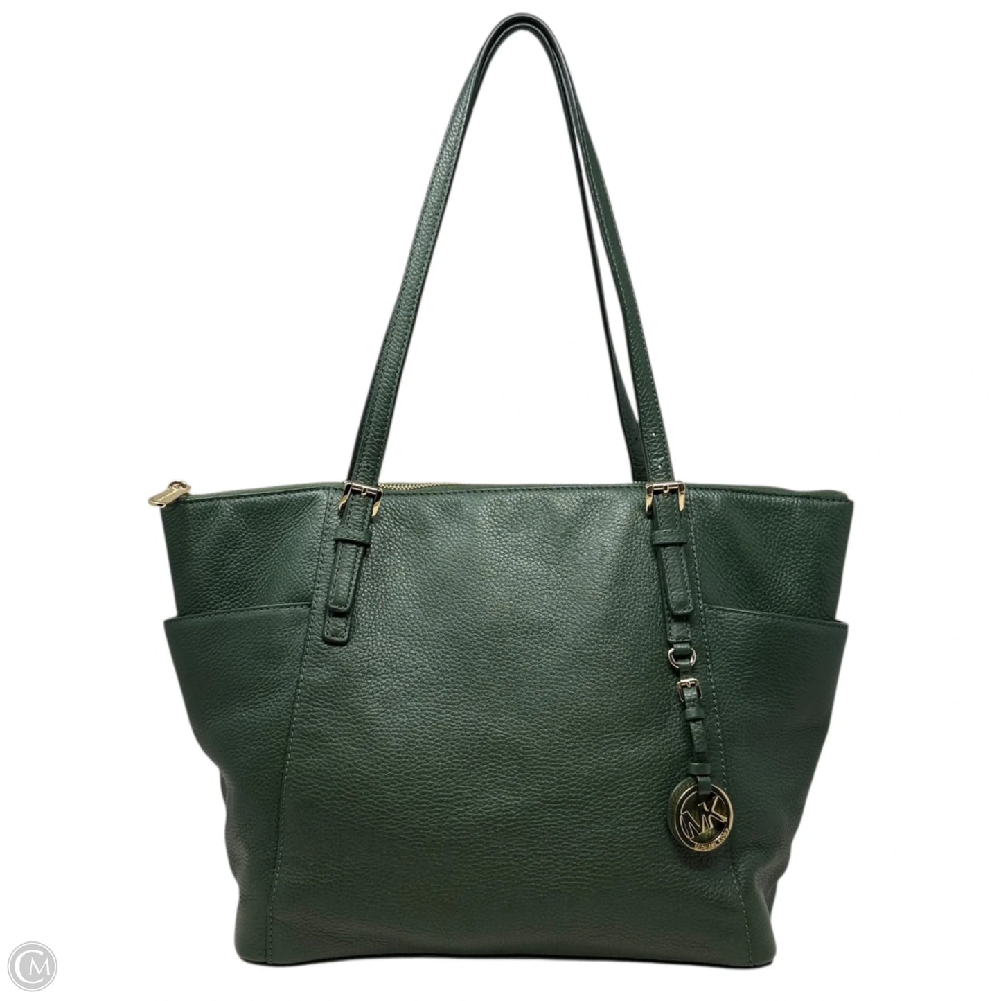 Jet Set Pebbled Leather Top Zip Tote Designer By Michael Kors, Size: Medium