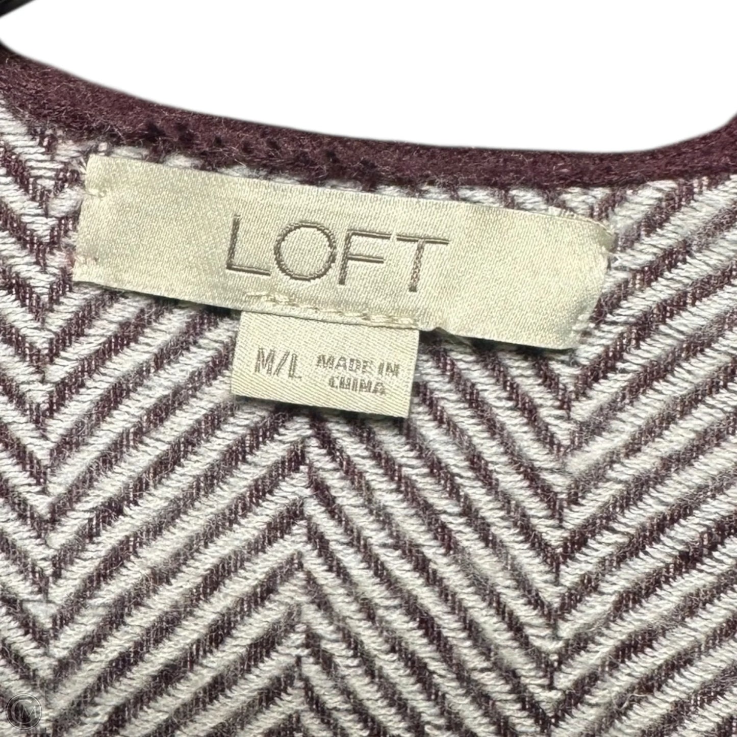 Poncho By Loft In Red & White, Size: M