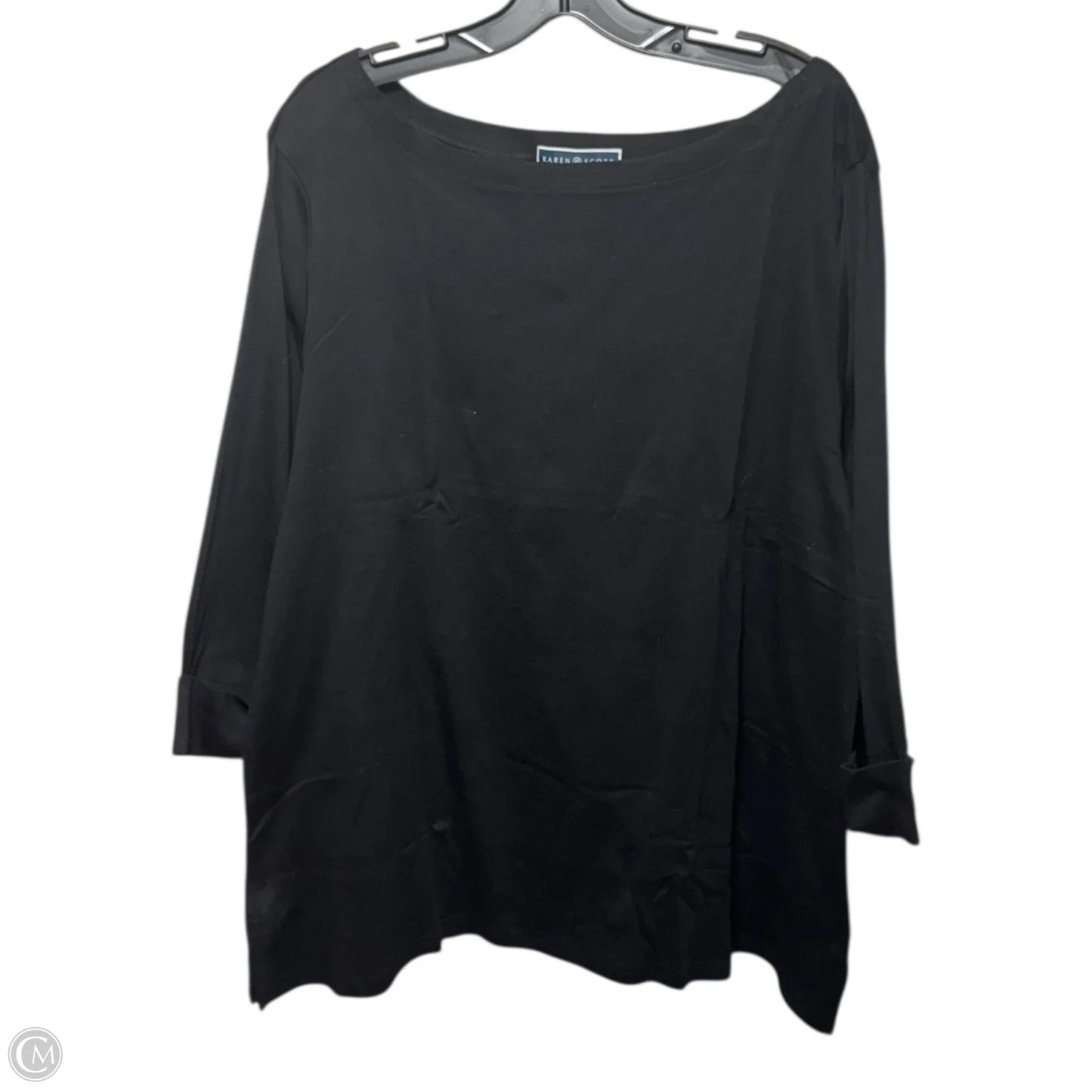 Top Long Sleeve Basic By Karen Scott In Black, Size: 3x