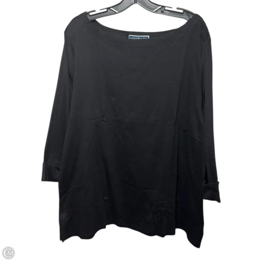 Top Long Sleeve Basic By Karen Scott In Black, Size: 3x