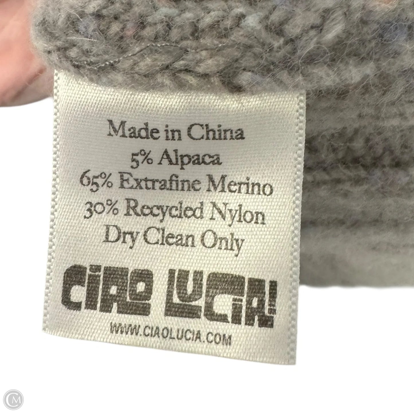 Merino Wool Blend Sweater By Ciao Lucia In Taupe, Size: M