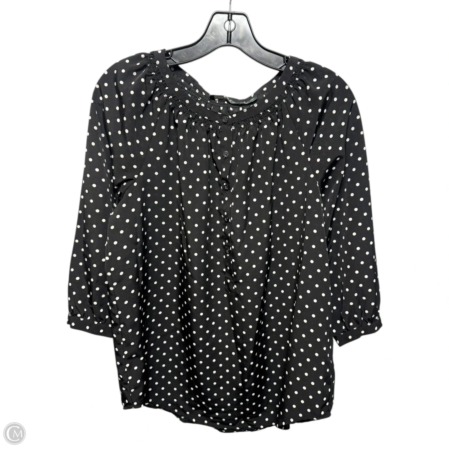 Top 3/4 Sleeve By Lauren By Ralph Lauren In Polkadot Pattern, Size: S