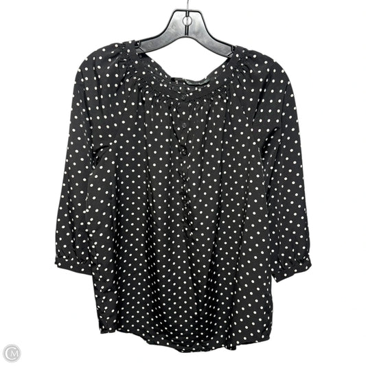 Top 3/4 Sleeve By Lauren By Ralph Lauren In Polkadot Pattern, Size: S