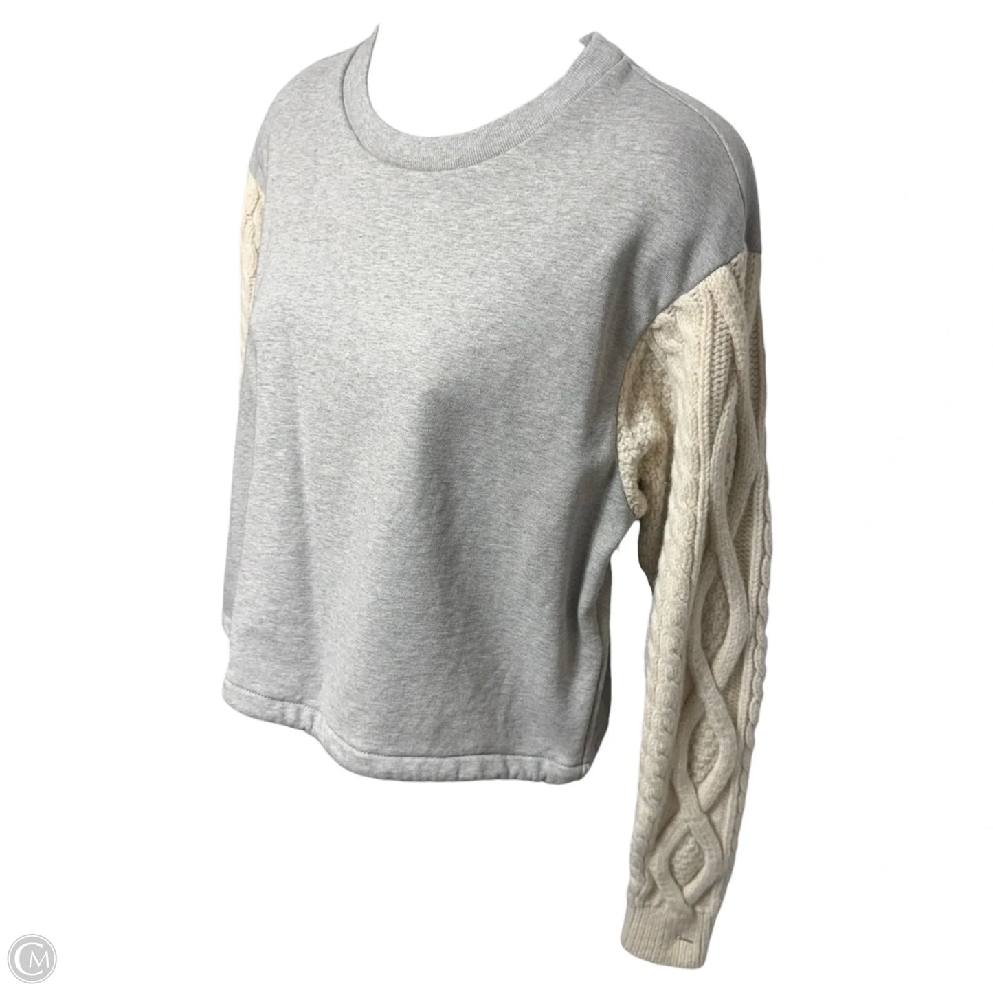 Knit Sleeve Sweatshirt Luxury Designer By 3.1 Phillip Lim In Cream & Grey, Size: Xs