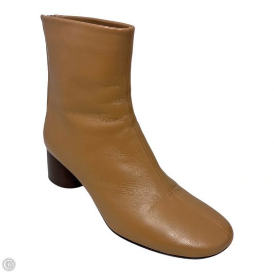 Glove Leather Heel Boots Designer By Mansur Gavriel In Tan, Size: 10.5