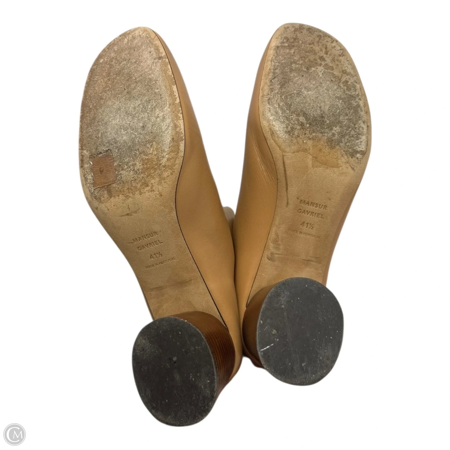 Glove Leather Heel Boots Designer By Mansur Gavriel In Tan, Size: 10.5