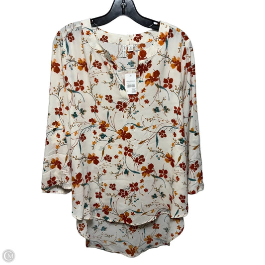 Blouse Long Sleeve By Cato In Floral Print, Size: M