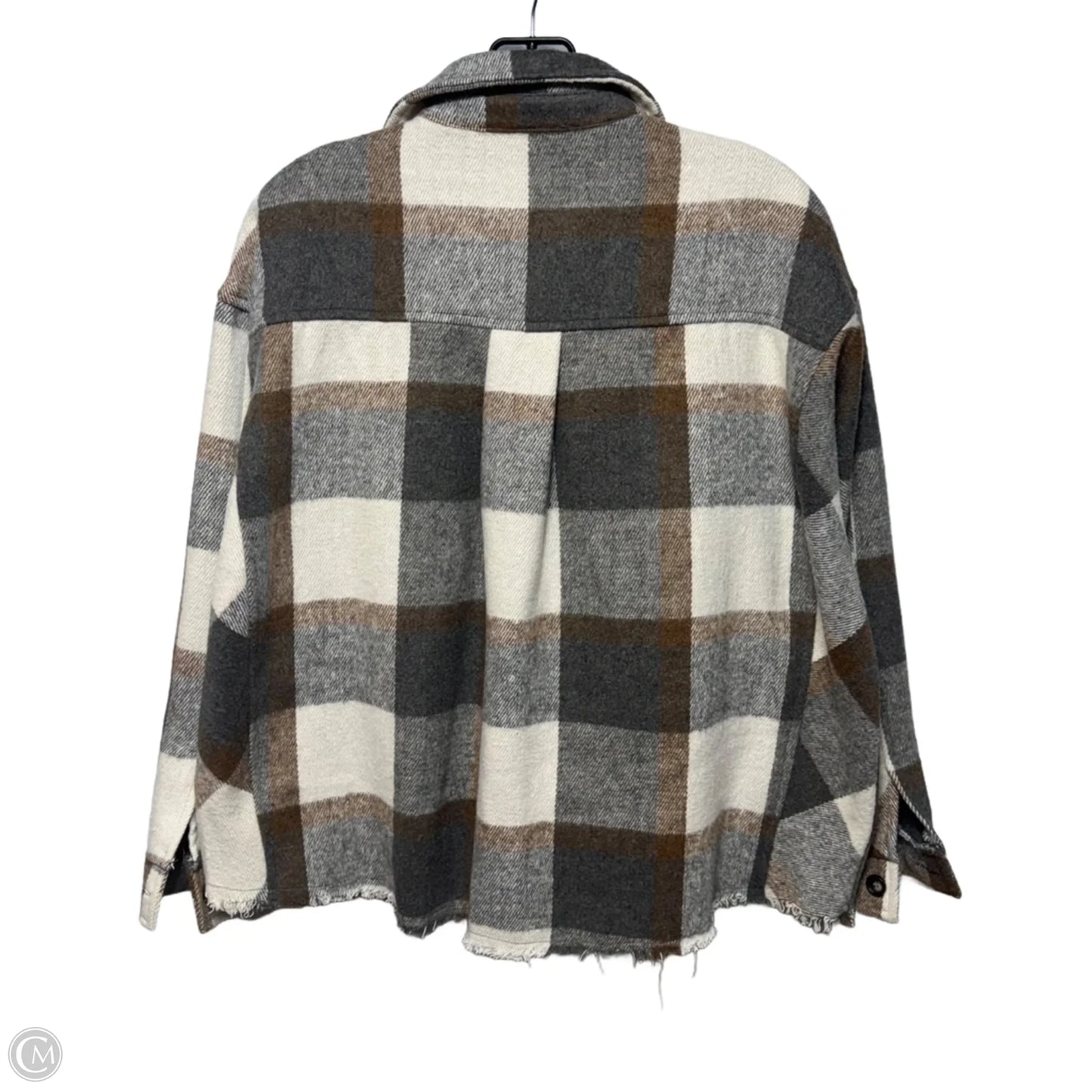 Jacket Shirt By Blue B Collection In Plaid Pattern, Size: S
