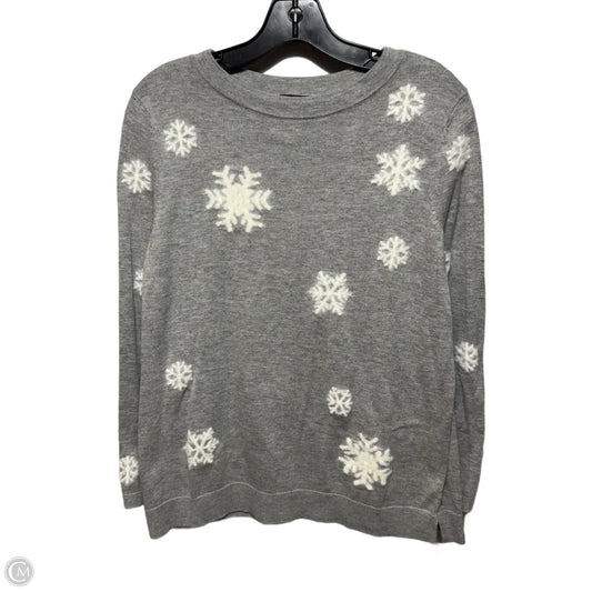 Snowflake Sweater By Talbots In Grey & White, Size: Mp