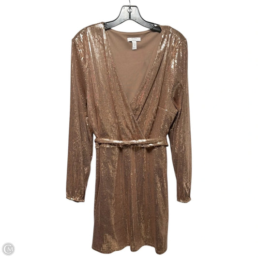 Sequin Dress Party Short By Nine West In Gold, Size: Xxl