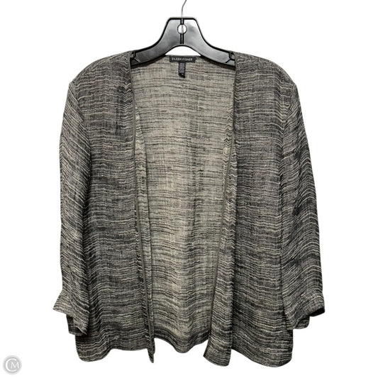 Linen Blend Cardigan By Eileen Fisher In Grey, Size: S