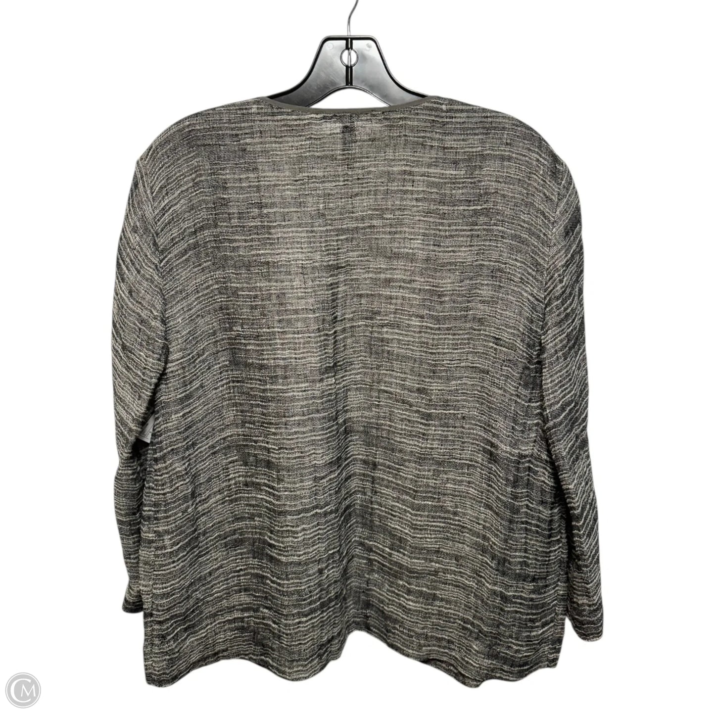 Linen Blend Cardigan By Eileen Fisher In Grey, Size: S
