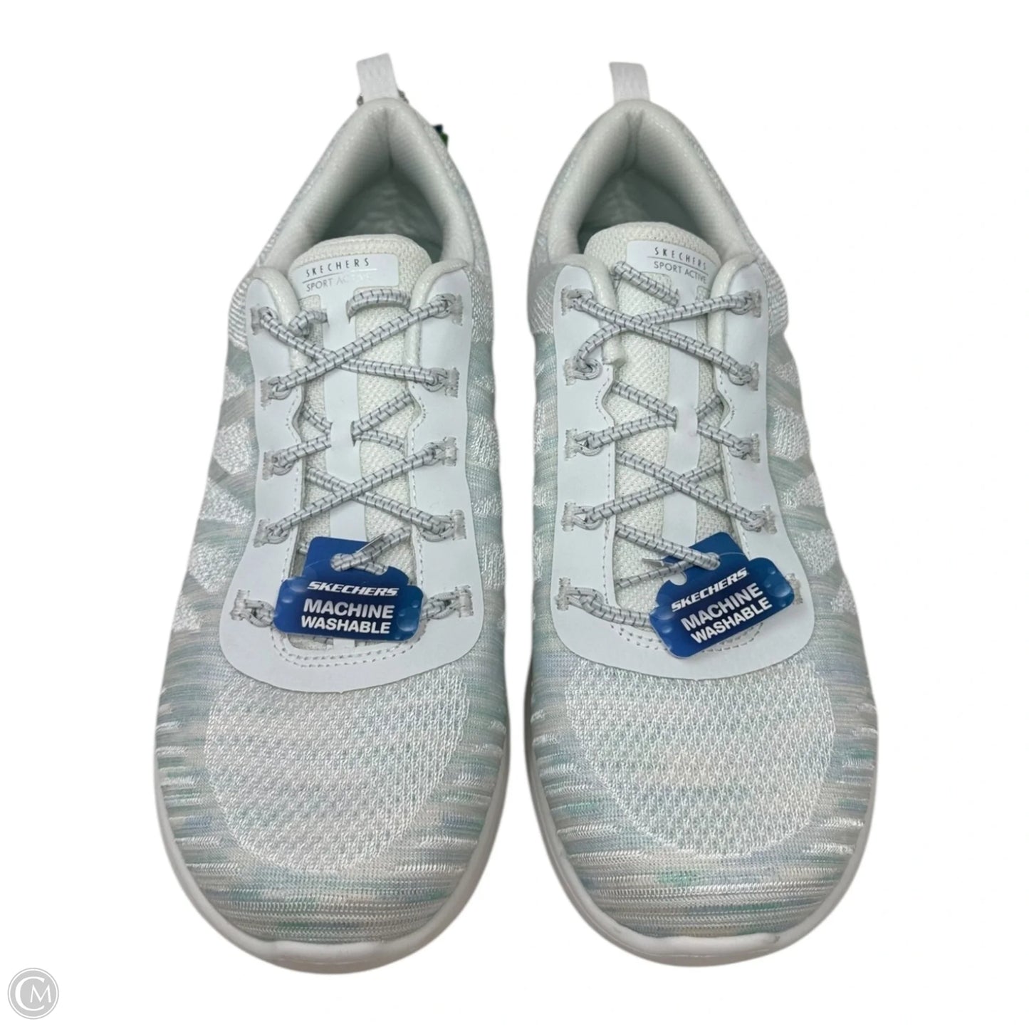 Memory Foam Sole Shoes Athletic By Skechers In Blue & White, Size: 9