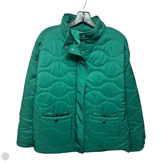 Jacket Puffer & Quilted By Talbots In Green, Size: L