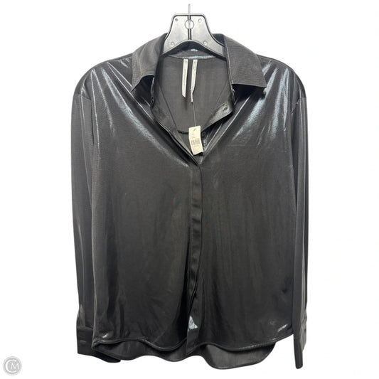 Metallic Sheer Top Long Sleeve By Anthropologie In Black, Size: Xxs