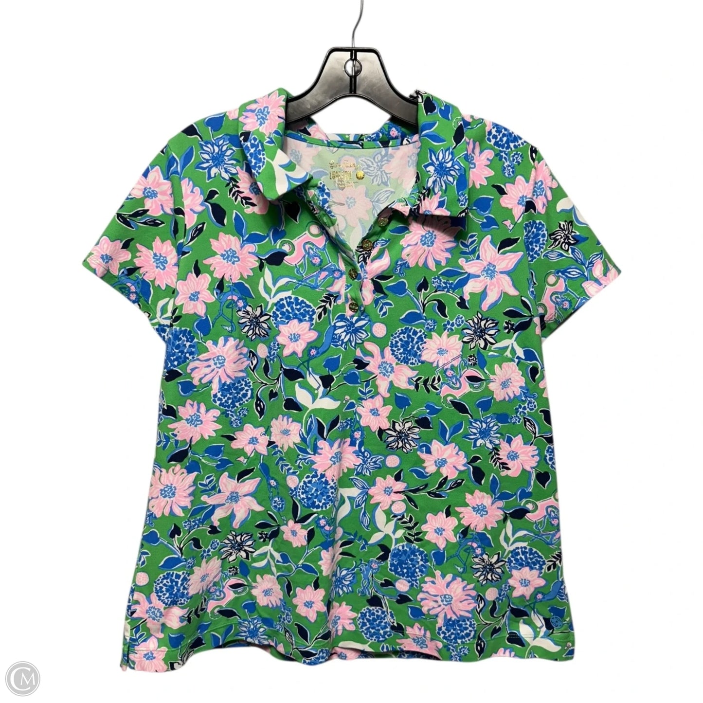 Athletic Top Short Sleeve Designer By Luxletic Lilly Pulitzer In Multi-colored, Size: Xxl