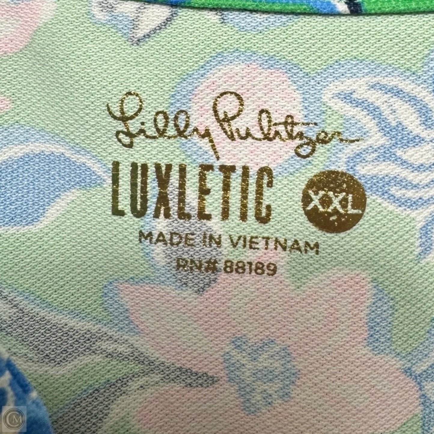 Athletic Top Short Sleeve Designer By Luxletic Lilly Pulitzer In Multi-colored, Size: Xxl