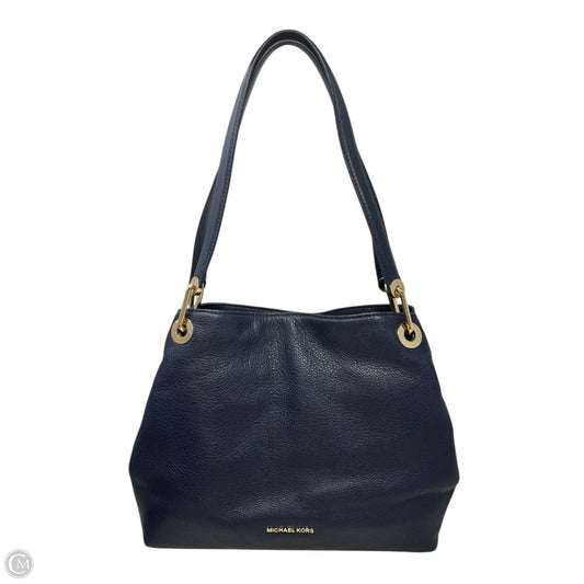 Raven Pebbled Leather Shoulder Bag Designer By Michael Kors, Size: Medium