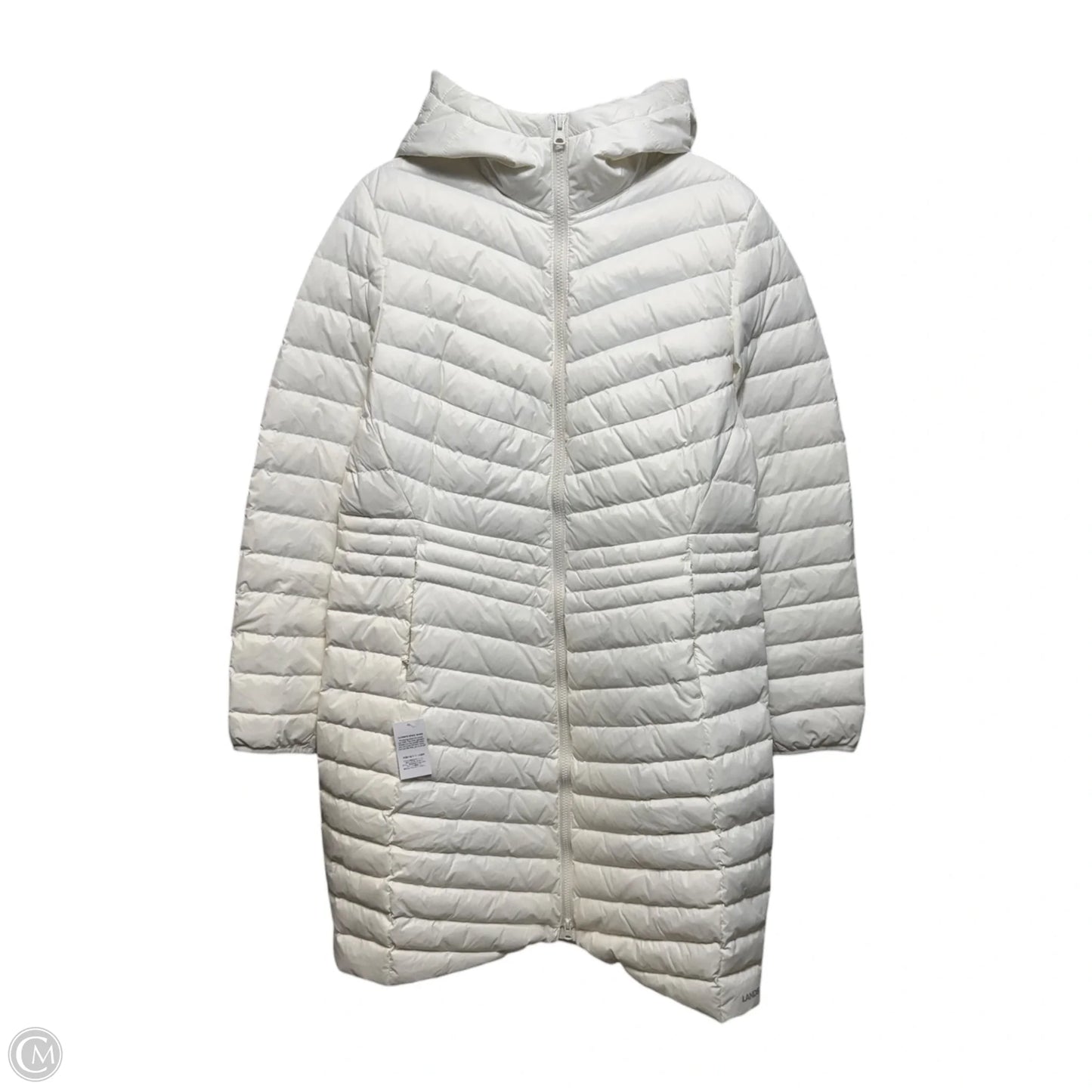 Coat Puffer & Quilted By Lands End In Cream, Size: M