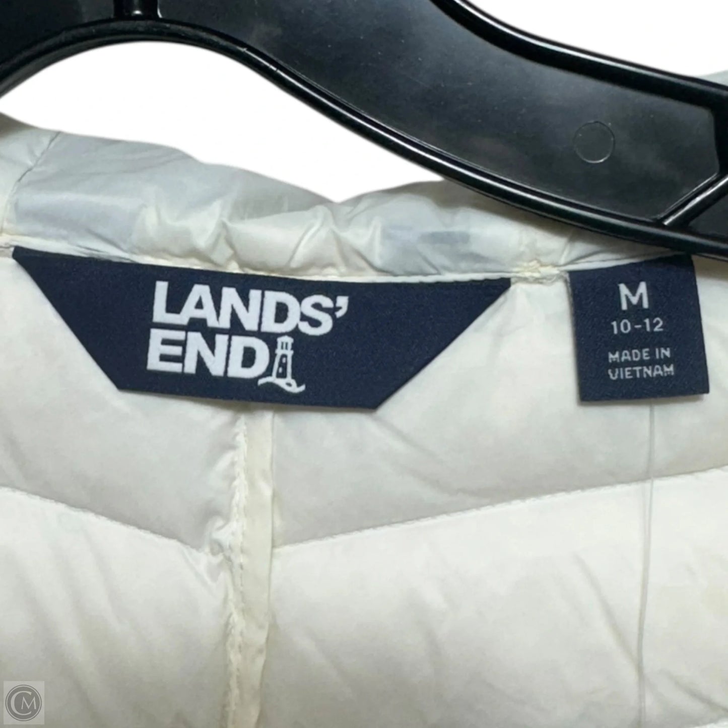 Coat Puffer & Quilted By Lands End In Cream, Size: M