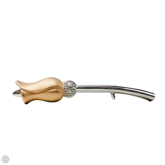 Vintage Two Tone Tulip Brooch Pin By FB