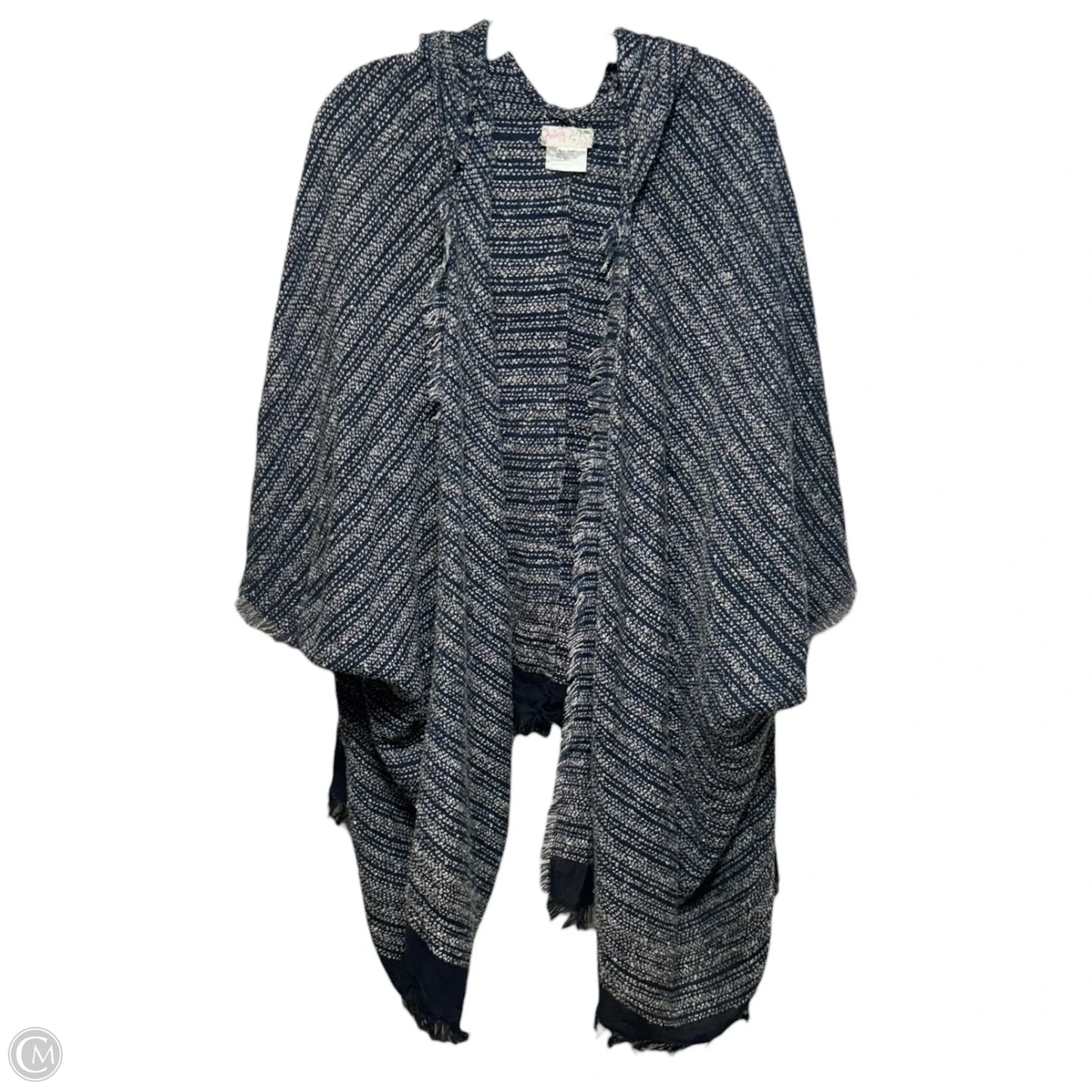 Poncho By Free People In Blue & Grey, Size: Osfm