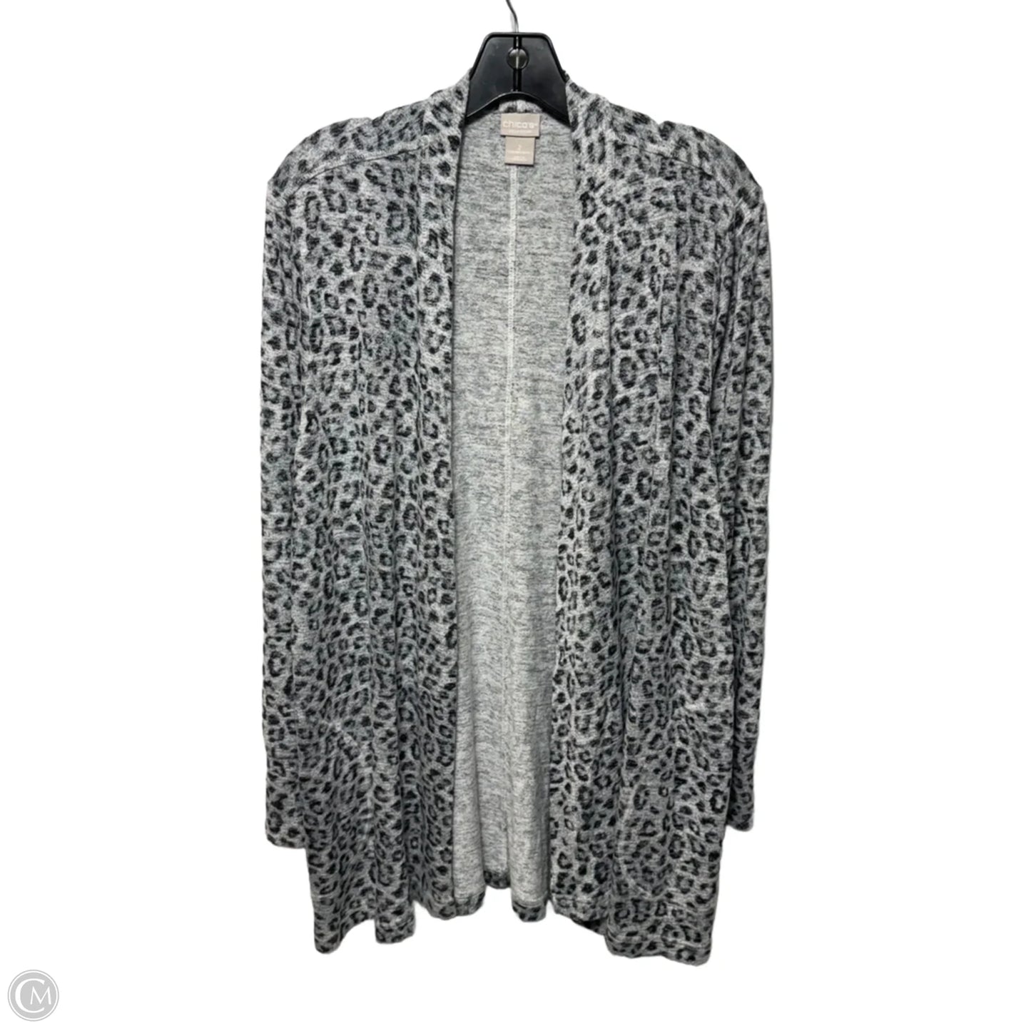 Sweater Cardigan By Chicos In Animal Print, Size: 12/14