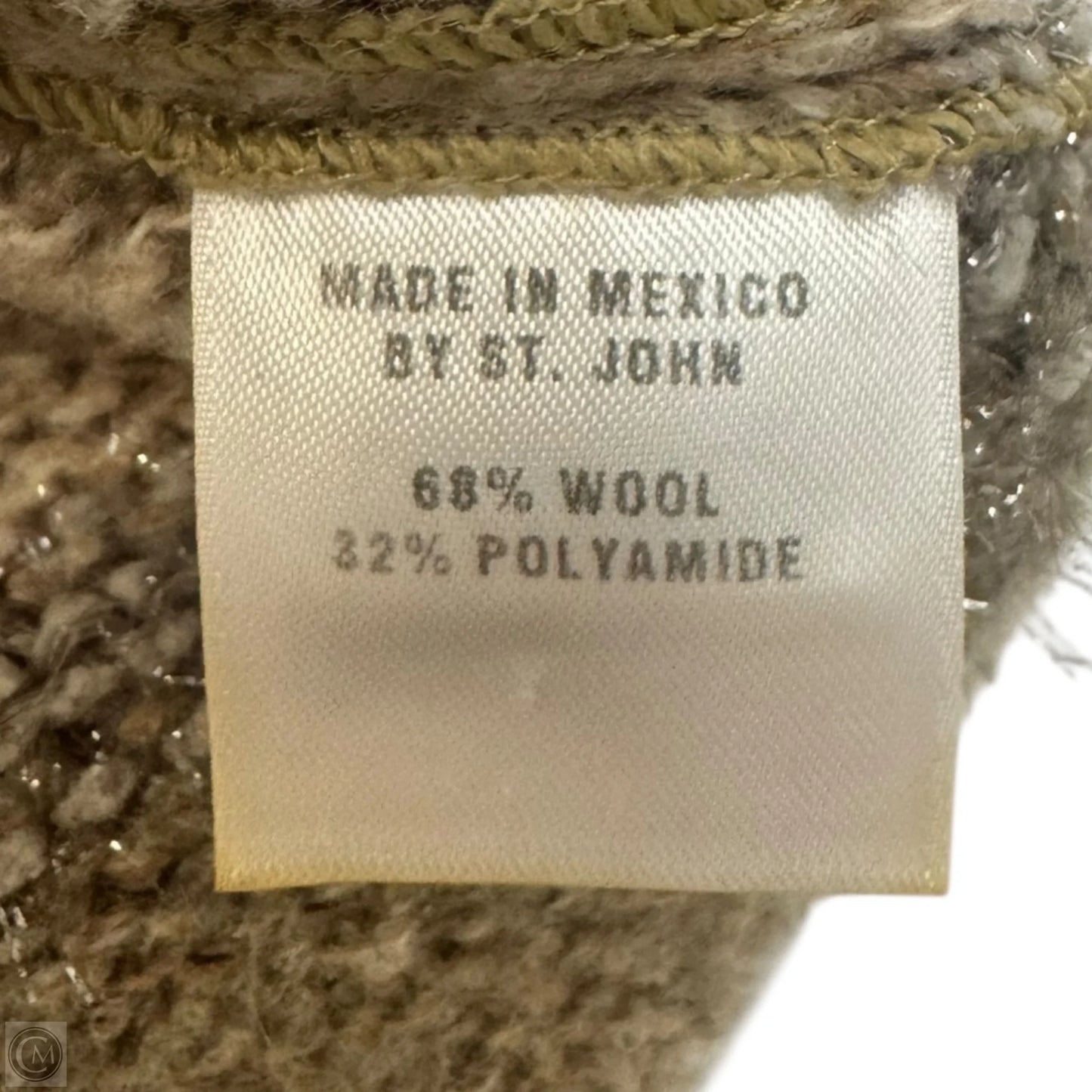 Wool Blend Sleeveless Sweater Cardigan Luxury Designer By St John Collection In Multi, Size: S