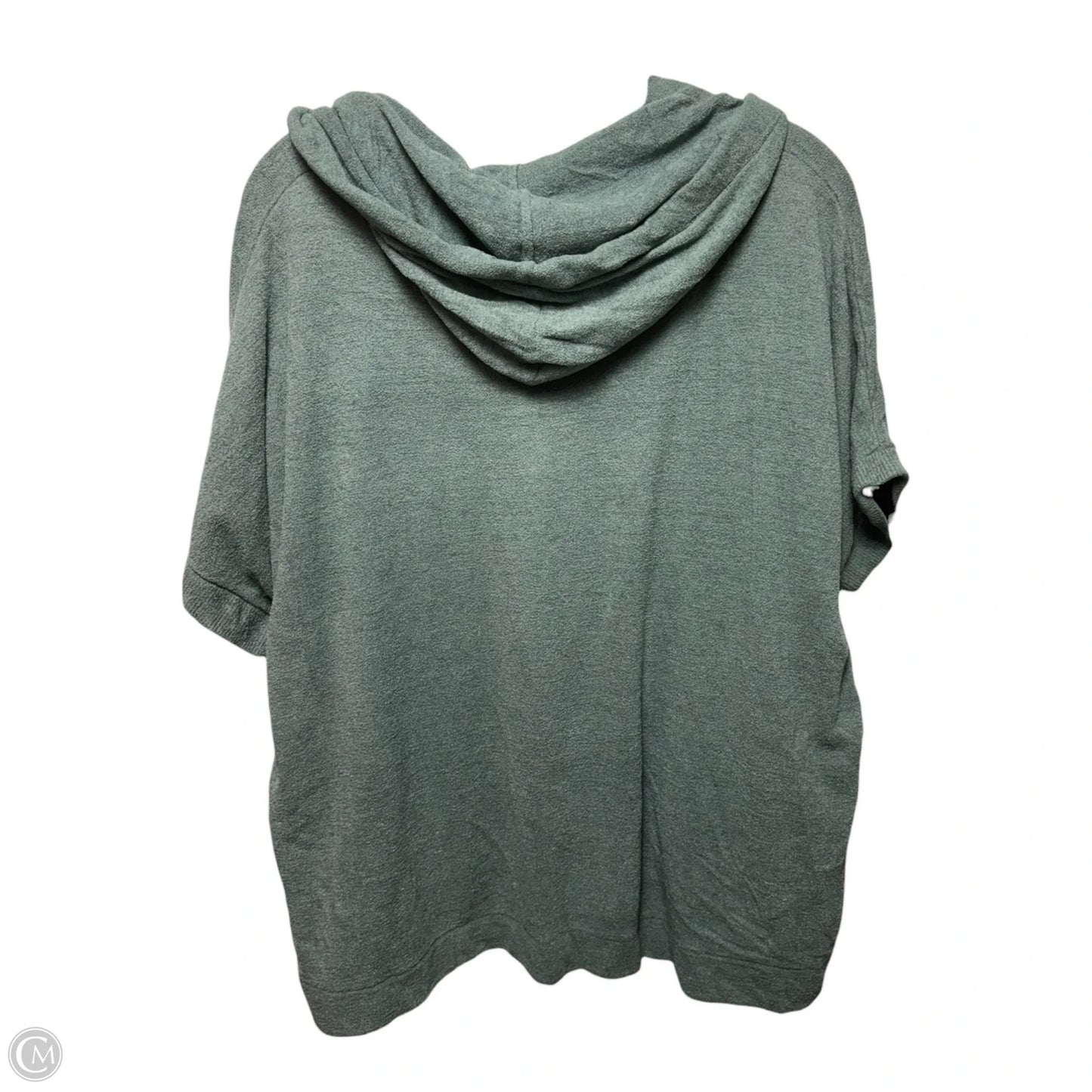 Short Sleeve Hooded Cardigan By Barefoot Dreams In Aqua, Size: S