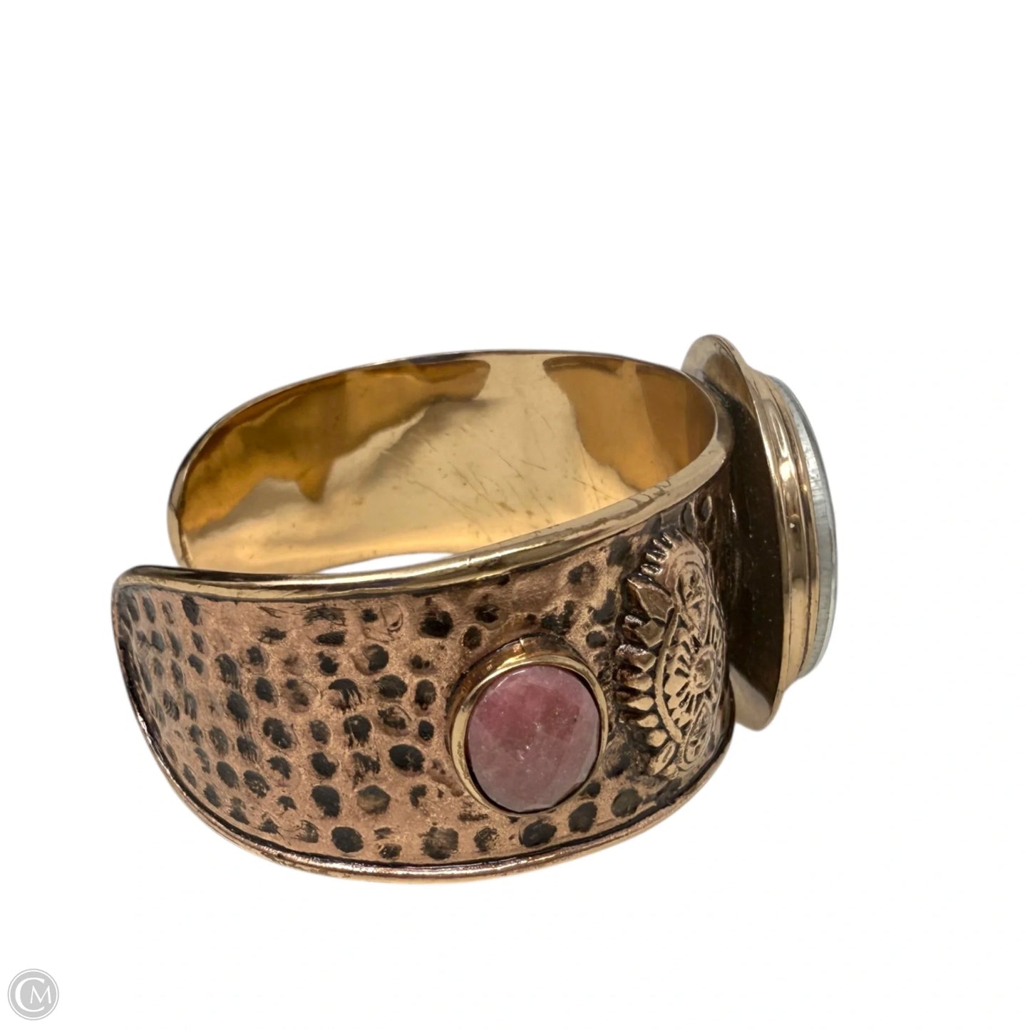 Bronze & Iridescent Czech Art Glass Dragonfly Cuff Bracelet By Amy Kahn Russell