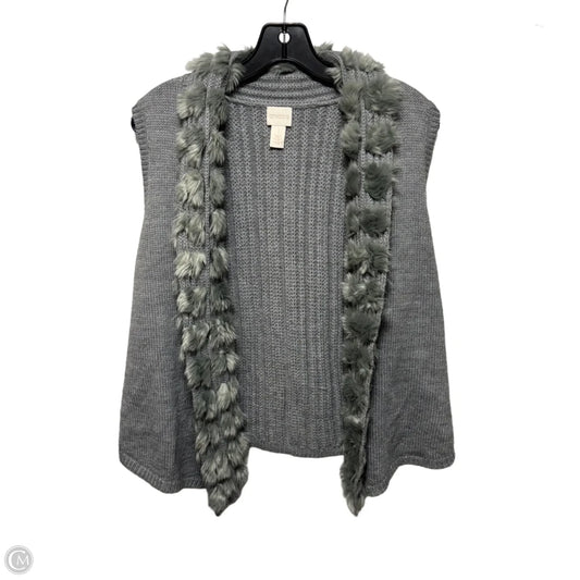 Vest Sweater By Chicos In Grey, Size: M