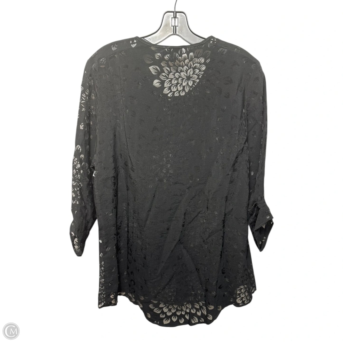 Sheer Cutout Top 3/4 Sleeve By J’Envie In Black, Size: 12