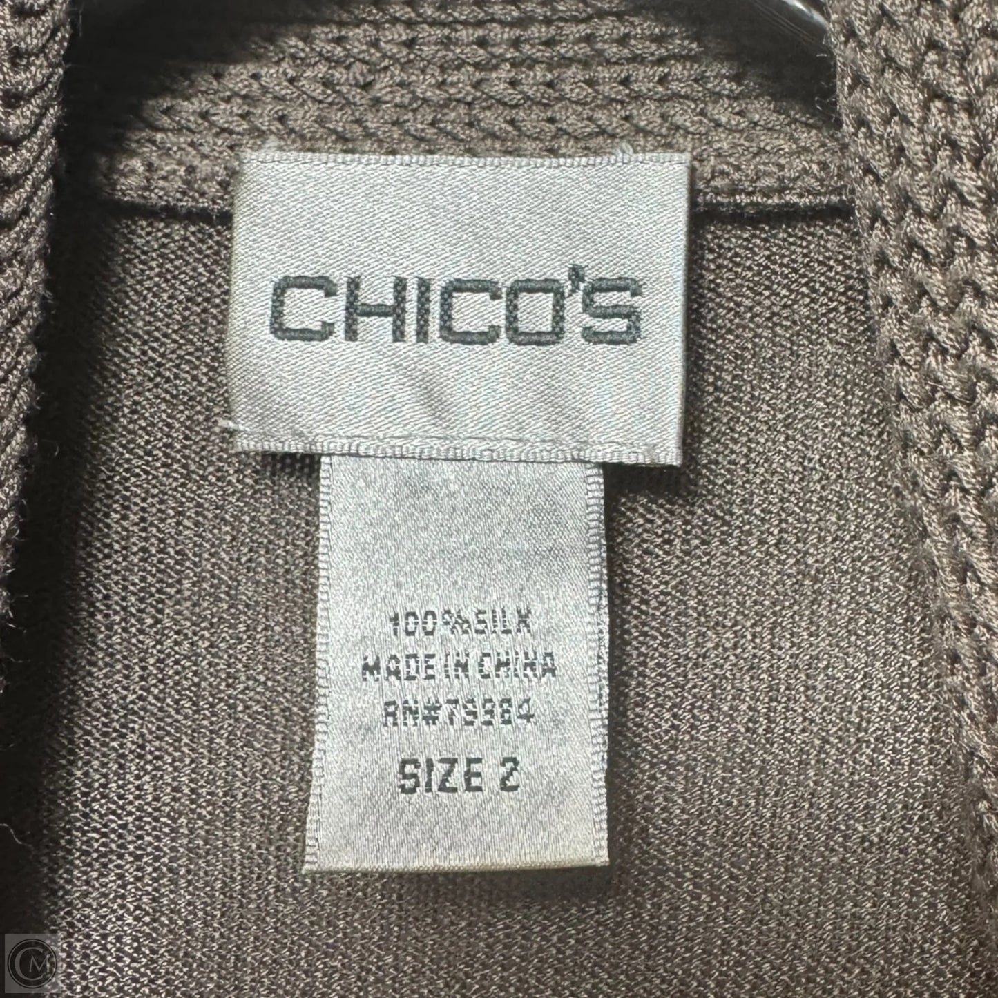 Silk Sweater Cardigan By Chicos In Taupe, Size: L