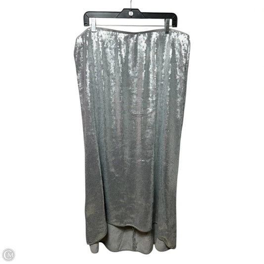 Sequin Skirt Maxi By Christian Siriano In Silver, Size: 1x